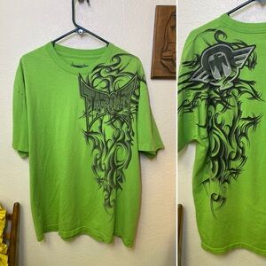 🥑SOLD🥑Y2K Tapout T Shirt Neon Graphic Print MMA Cyber Grunge Punk Gothic
